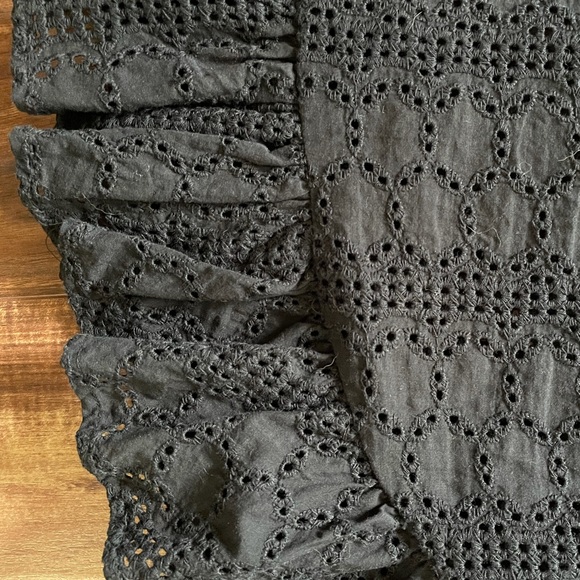 BCBG black eyelet peplum top - Picture 6 of 6